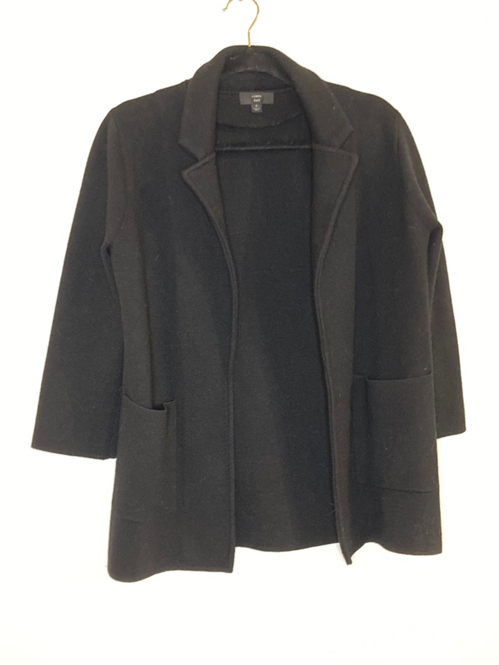 j. crew 365 cotton wool blazer sweater pocket front cardigan